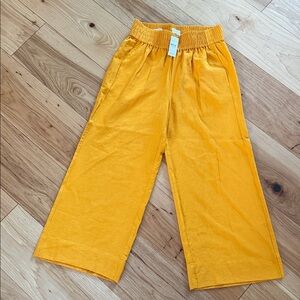 Mustard High Rise Wide Leg Casual Pants